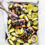 11 Sheet Pan Meals for Fast Weight Loss; Easy and quick meals made on one sheet pan that aid in rapid weigh loss! Eat healthy and get lean! Salmon Brussel sprouts