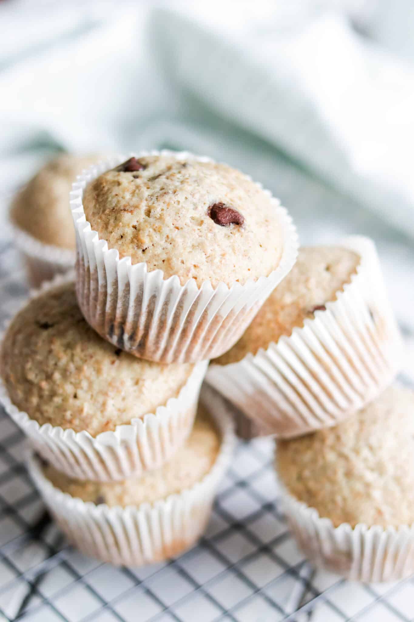 Low Fat Chocolate Chip Banana Muffins - Nikki's Plate