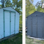Before and After: Quick Backyard Shed Makeover! Iron Ore by Sherwin Williams
