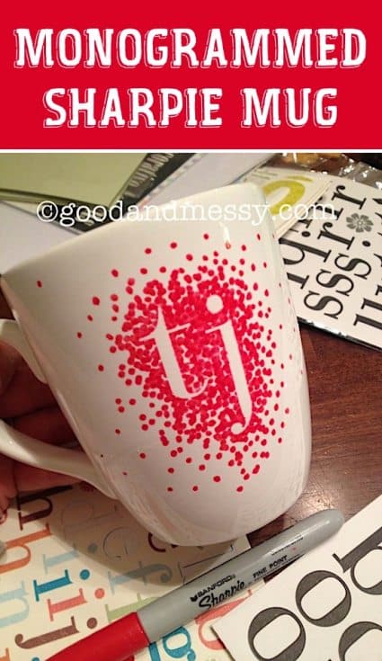 Easy Homemade Gift Ideas to Make this Year! monogram sharpie mug