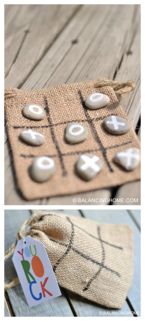 Easy Homemade Gift Ideas to Make this Year! Tic Tac Toe rock game