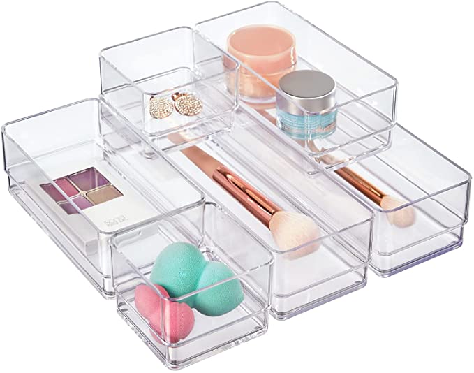 Acrylic drawer organizers - 15 Pretty Home Office Must Haves to Boost Style and Productivity; When it comes to home office design, the right tools for the job are essential. Here are 15 pretty must have items to help you stay organized, productive and stylish.