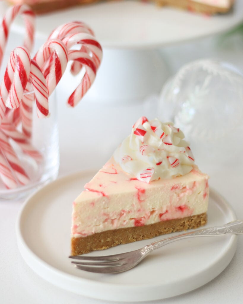 Candy Cane No Bake Cheesecake 15 Inexpensive No Bake Christmas Desserts to Impress Your Friends and Family! - If you don’t have time to bake this Christmas, these inexpensive no bake festive desserts are the way to go. Some of my favorite recipes are here.