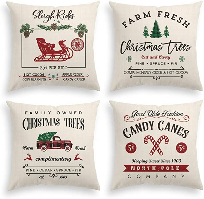 25 Christmas Decor Best Sellers on Amazon that Buyers are Obsessing Over;  Farmhouse Christmas Pillows for the living room