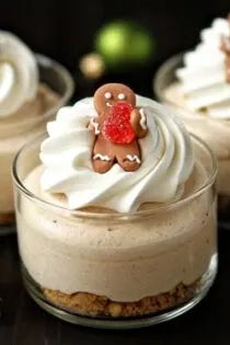 Gingerbread no bake mini cheesecakes - 15 Inexpensive No Bake Christmas Desserts to Impress Your Friends
