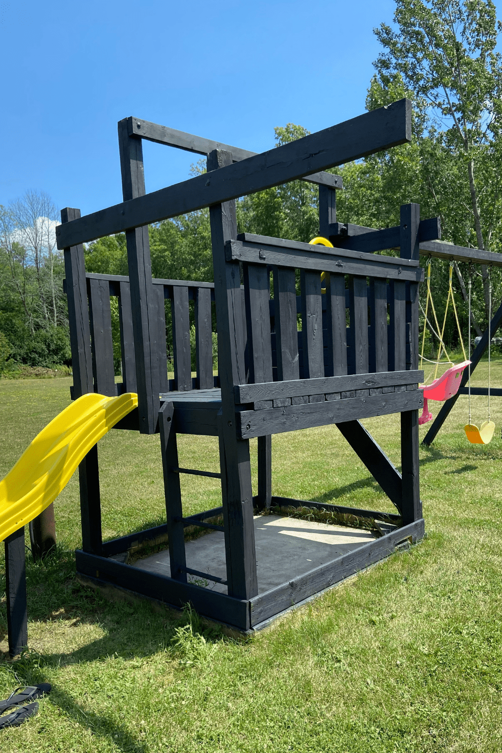 Our Backyard Playset Makeover; Check out how a little hard work and a few dollars can completely change the look of any playground for kids!