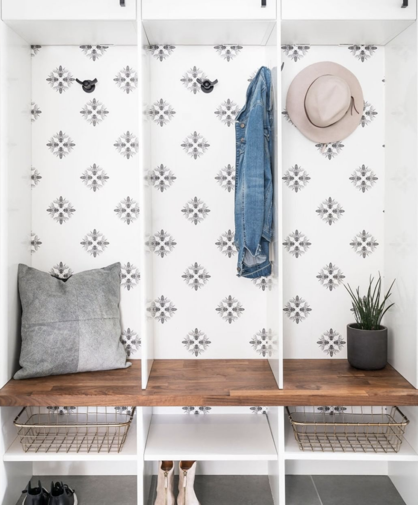 39 Tips to Decorate a Mudroom on a Budget; wallpaper