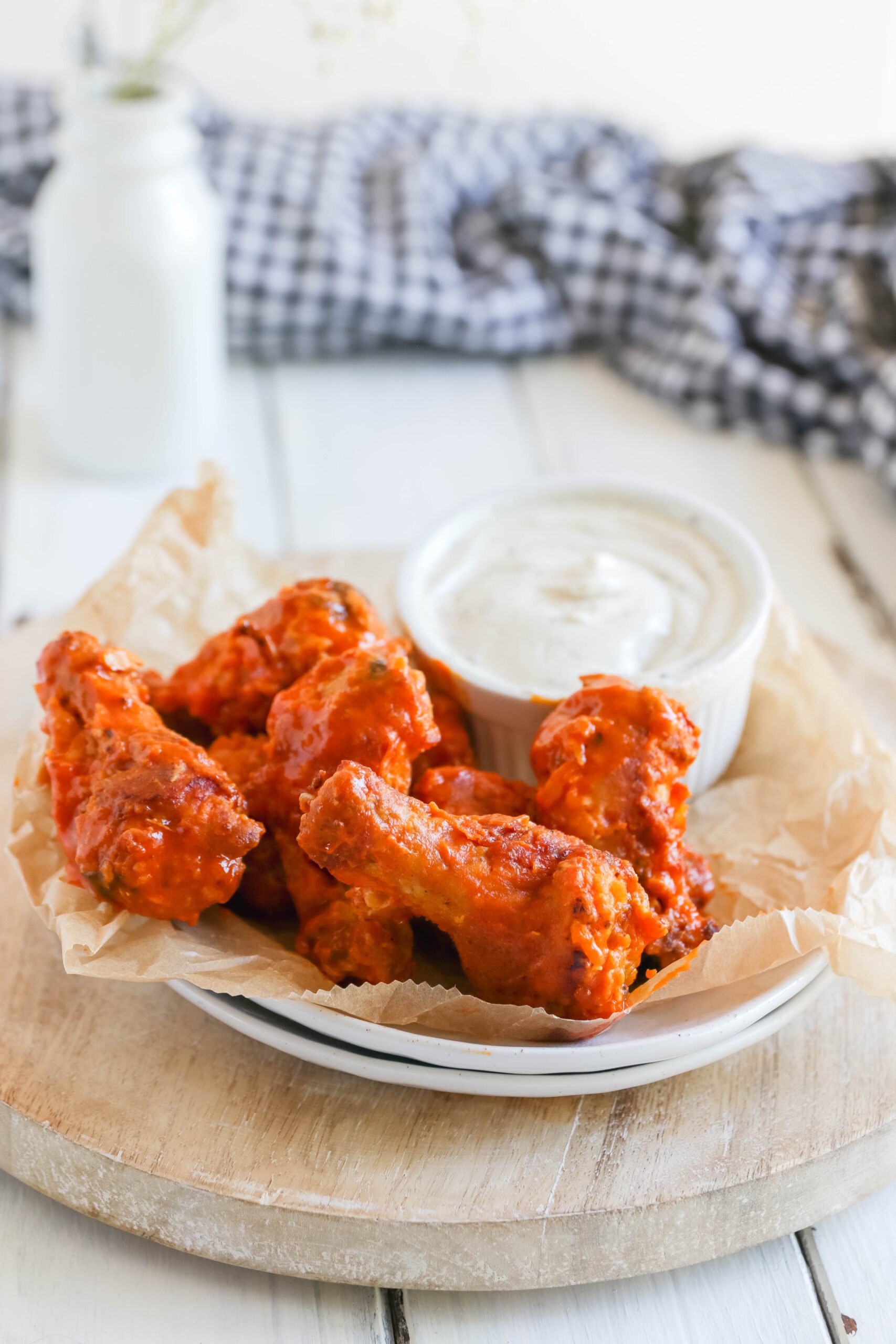 Garlic Buffalo Chicken Wings - These buffalo chicken wings pack quite a bit of garlic punch. They're spicy, but if you're a garlic lover, this easy appetizer recipe is for you.