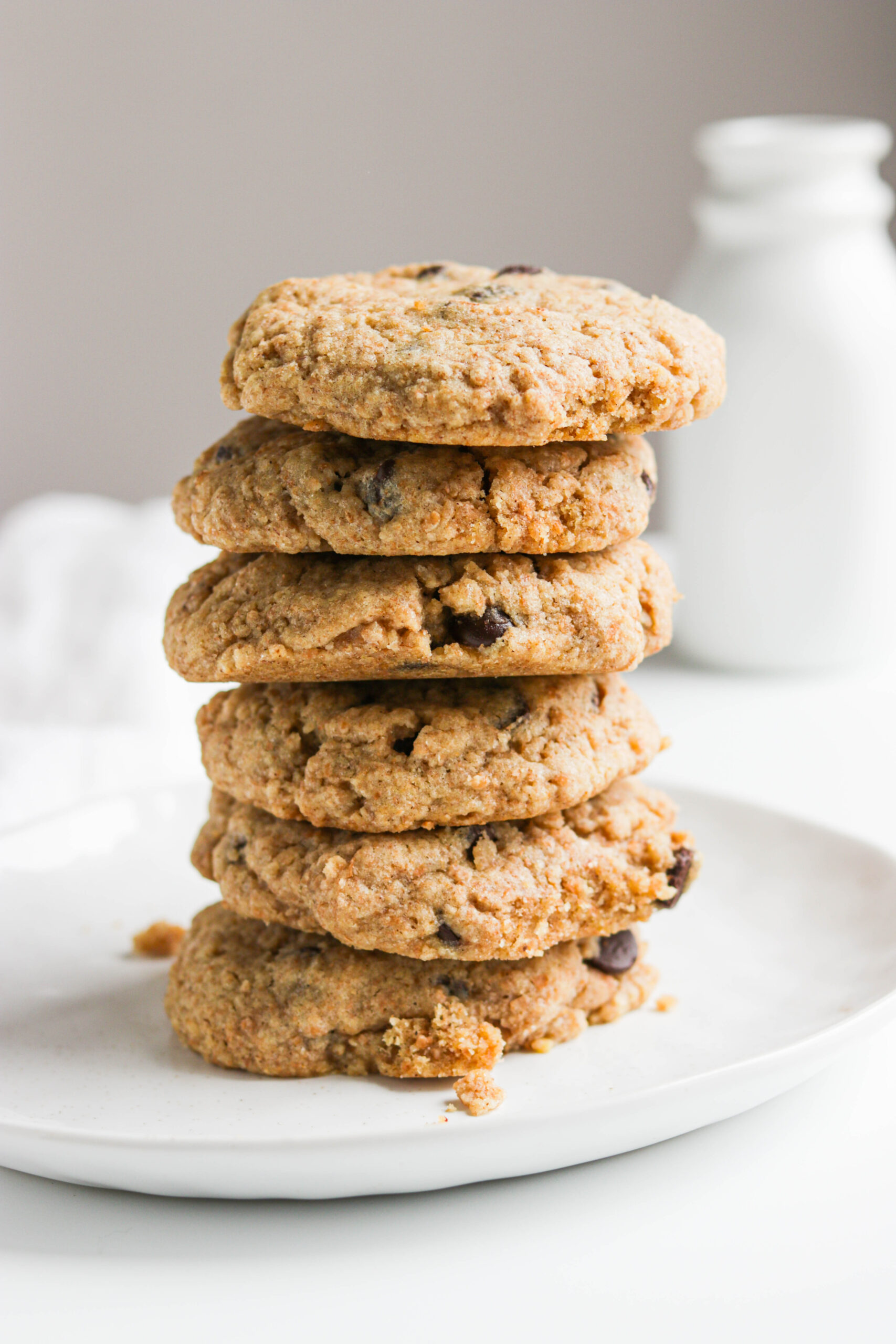 Whole Wheat Chocolate Chip Cookies; These soft-baked, dairy free, Whole Wheat Chocolate Chip Cookies are made with whole wheat flour instead of white flour but are just as delicious!