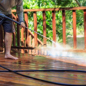 How to Pressure Wash a Deck; Easiest way to clean your wood deck. Learn how simple it is to pressure wash a deck with this easy to follow guide.