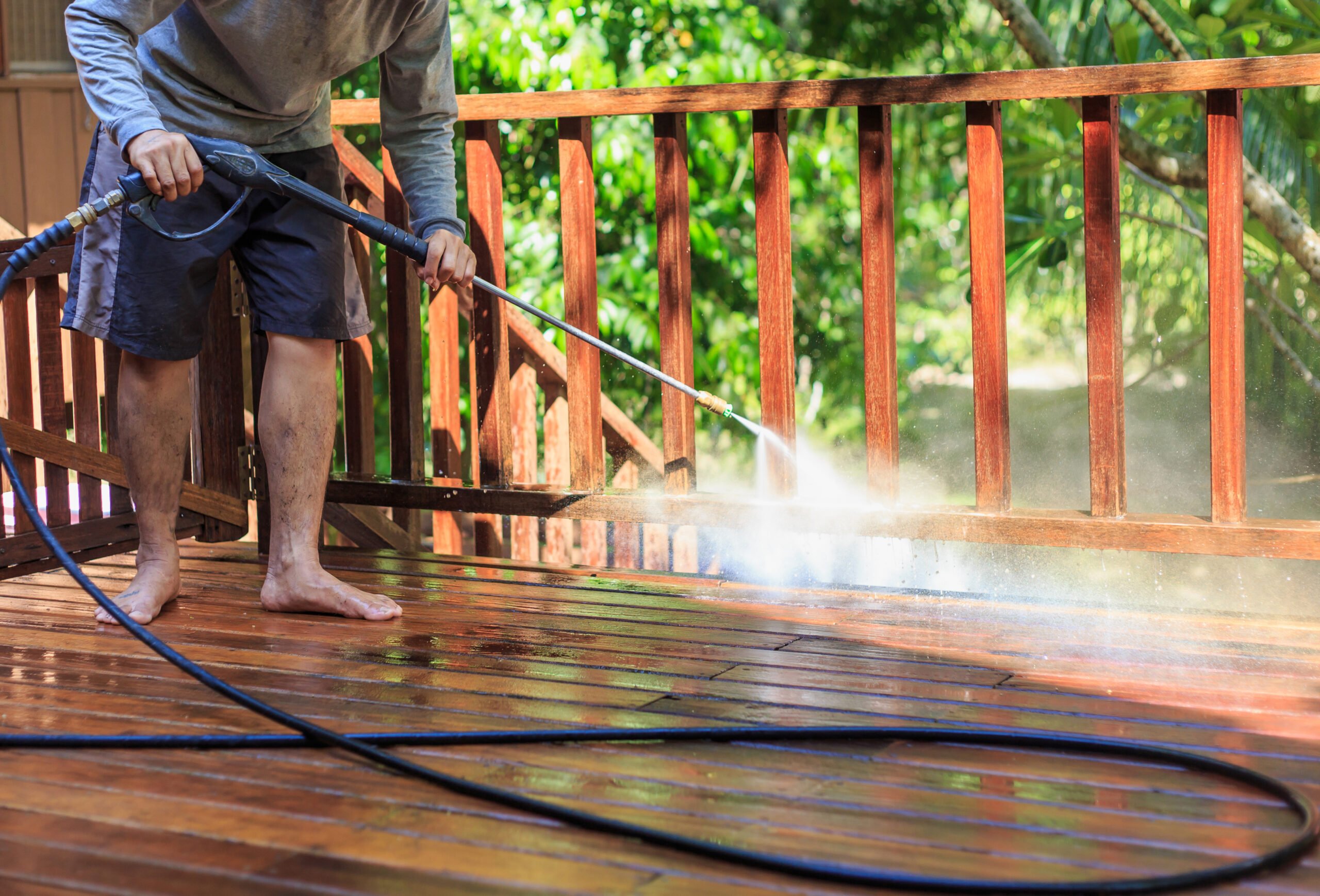 How to Pressure Wash a Deck; Easiest way to clean your wood deck. Learn how simple it is to pressure wash a deck with this easy to follow guide.