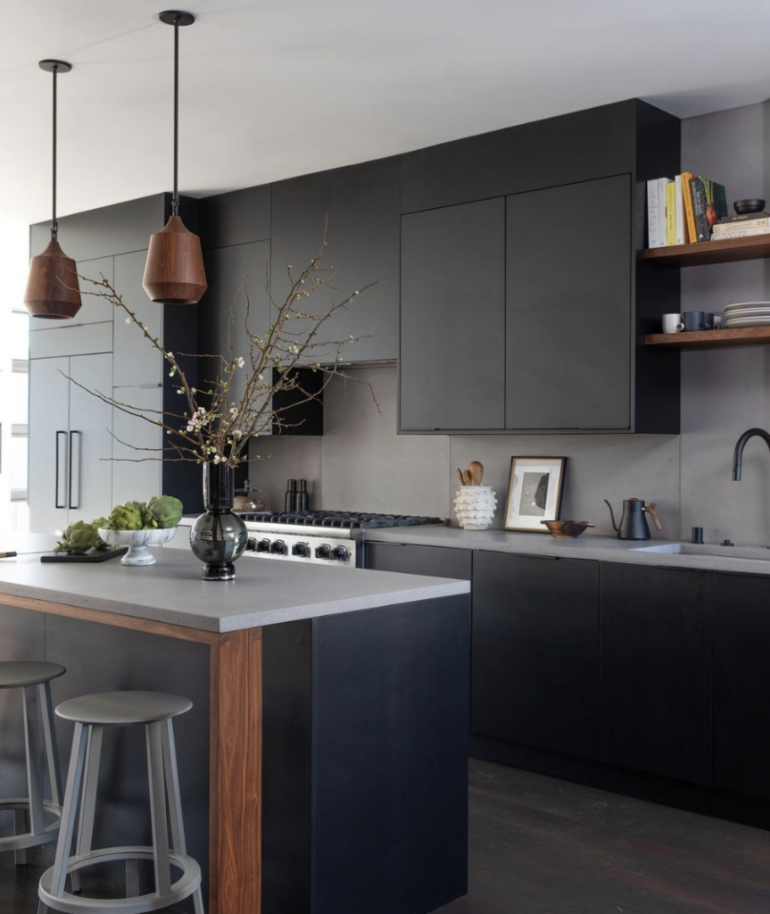 45 Beautiful Kitchens With Concrete Countertops; Explore these stunning concrete kitchen countertops here. {concrete kitchen countertops, kitchens with concrete countertops, poured concrete countertops}