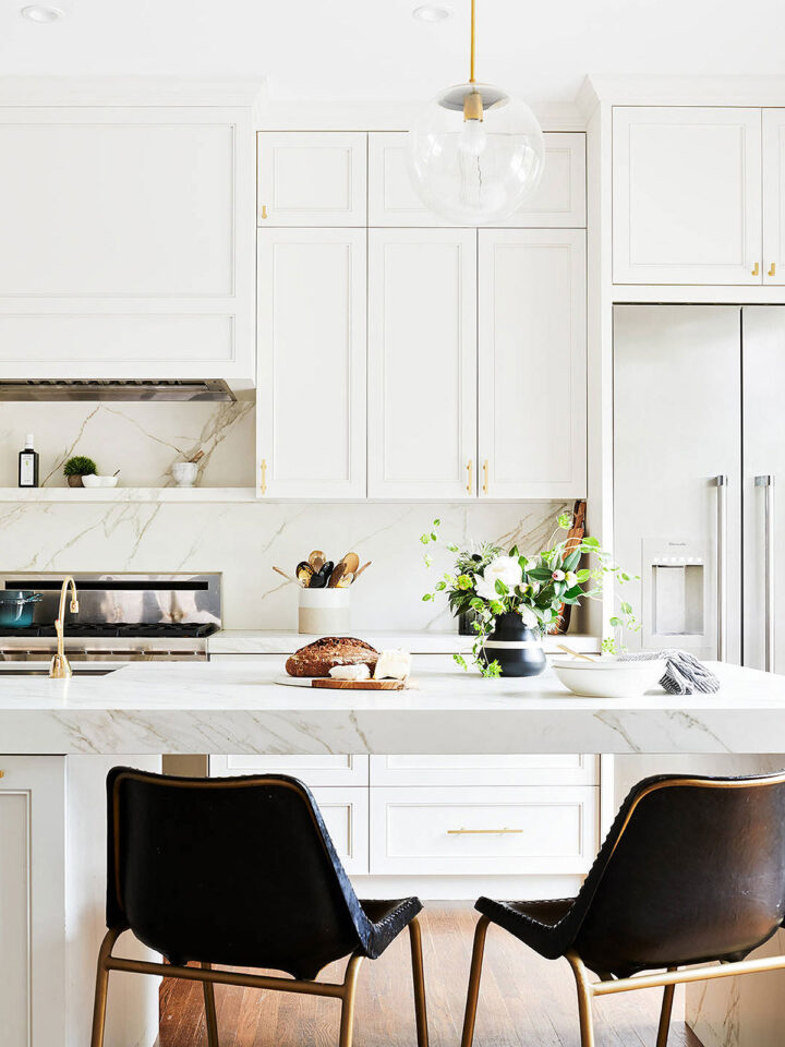 35 Beautiful White Kitchen with Brass Hardware Nikki's Plate
