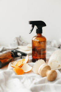 DIY Natural Granite and Marble Cleaner; Easy homemade natural stone cleaner recipe using alcohol, castile soap and lemon essential oil.