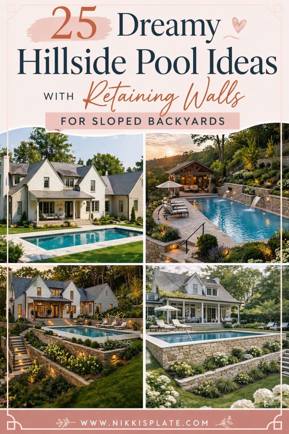 Looking for hillside pool ideas with retaining walls? These stunning designs are perfect for sloped backyards and combine beauty with functionality for a dreamy outdoor space.