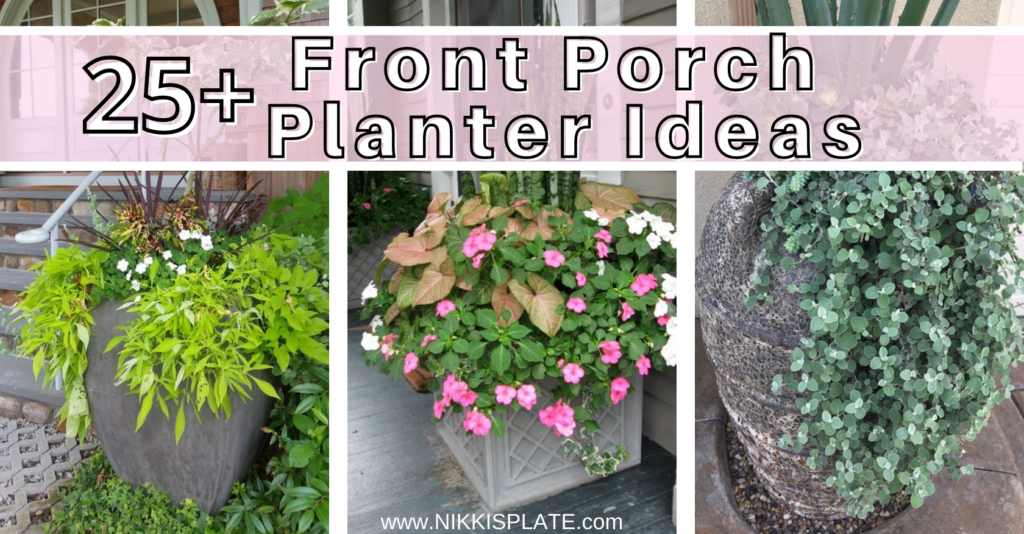 25 Beautiful Planters for Front Porch; Planters are an inexpensive way to add style and color to a deck, porch or patio. Here are 25 front porch planters to copy!