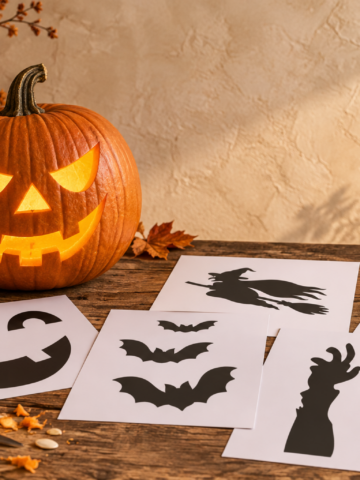 30 free printable pumpkin carving stencils with Halloween pumpkin templates, bats, witch and spooky jack-o-lantern designs.