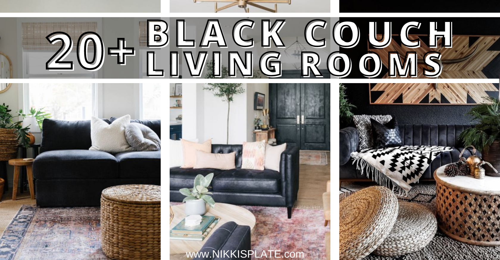 living room ideas with black couch