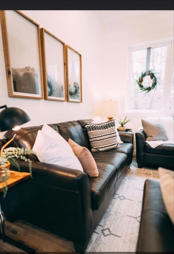 20 Beautiful Black Couch Living Room Ideas; black sofa 