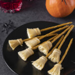 Cheese Broomsticks (Healthy Halloween Snacks); simple kid friendly snack for Halloween using string cheese and pretzels.