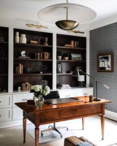 Dark Home Office Designs for a Moody Vibe; If you want to be productive, your home office should have a dark, moody design. Here's some tips to setting up a dark home office that'll make you feel inspired and relaxed while you work. {dark home office designs, dark home office, dark home offices, dark home office decor, moody home office}