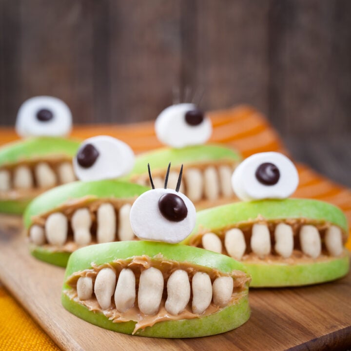 Halloween Apple and Peanut Butter Monster Mouths Recipe NP