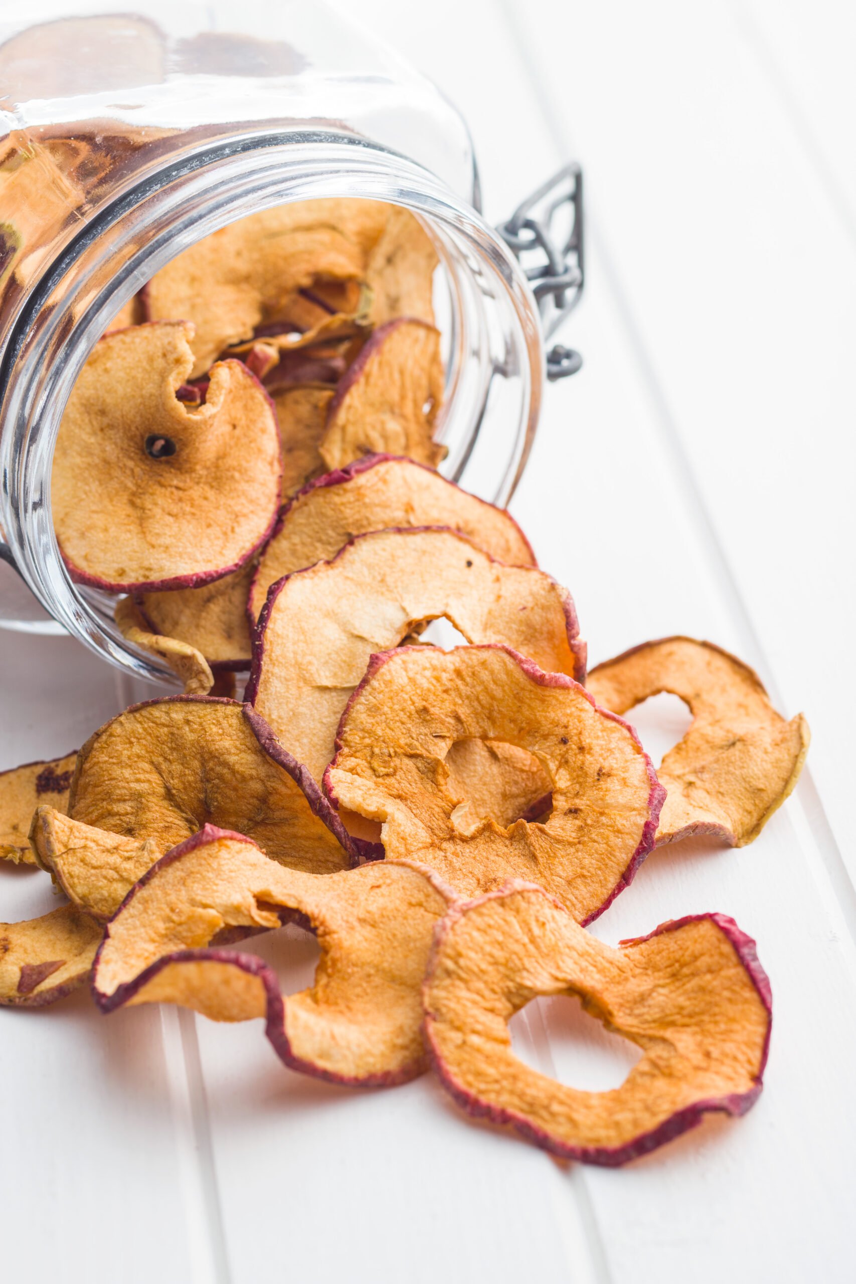 Cinnamon Dried Apple Rings; a healthy homemade snack recipe using only a few ingredients with or without a dehydrator!