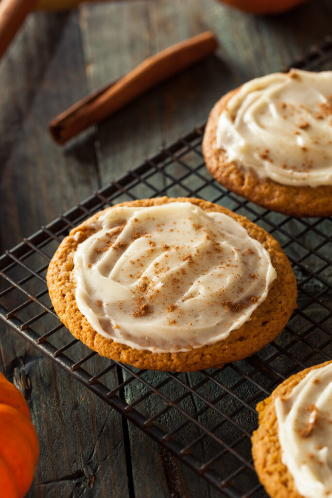 Copycat Pillsbury Pumpkin Cookies Recipe with Cream Cheese Frosting; These pumpkin spice cookies are soft, chewy and loaded with delicious fall flavors. With simple ingredients you will love!