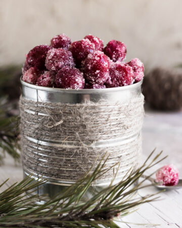 This Easy Candied Cranberries Recipe is the perfect sugared cranberry recipe. Only three ingredients and quick to make!