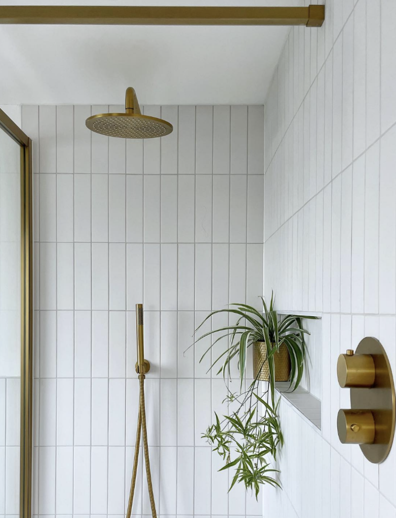Contemporary Shower Design with horizontal shower Niche