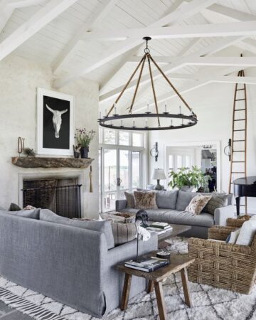 Grey Modern Farmhouse Living Room Ideas; ranch style decor pieces