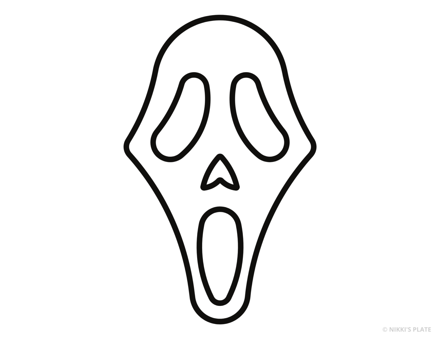 Free Scream Pumpkin Carving Stencil Ghostface Printable