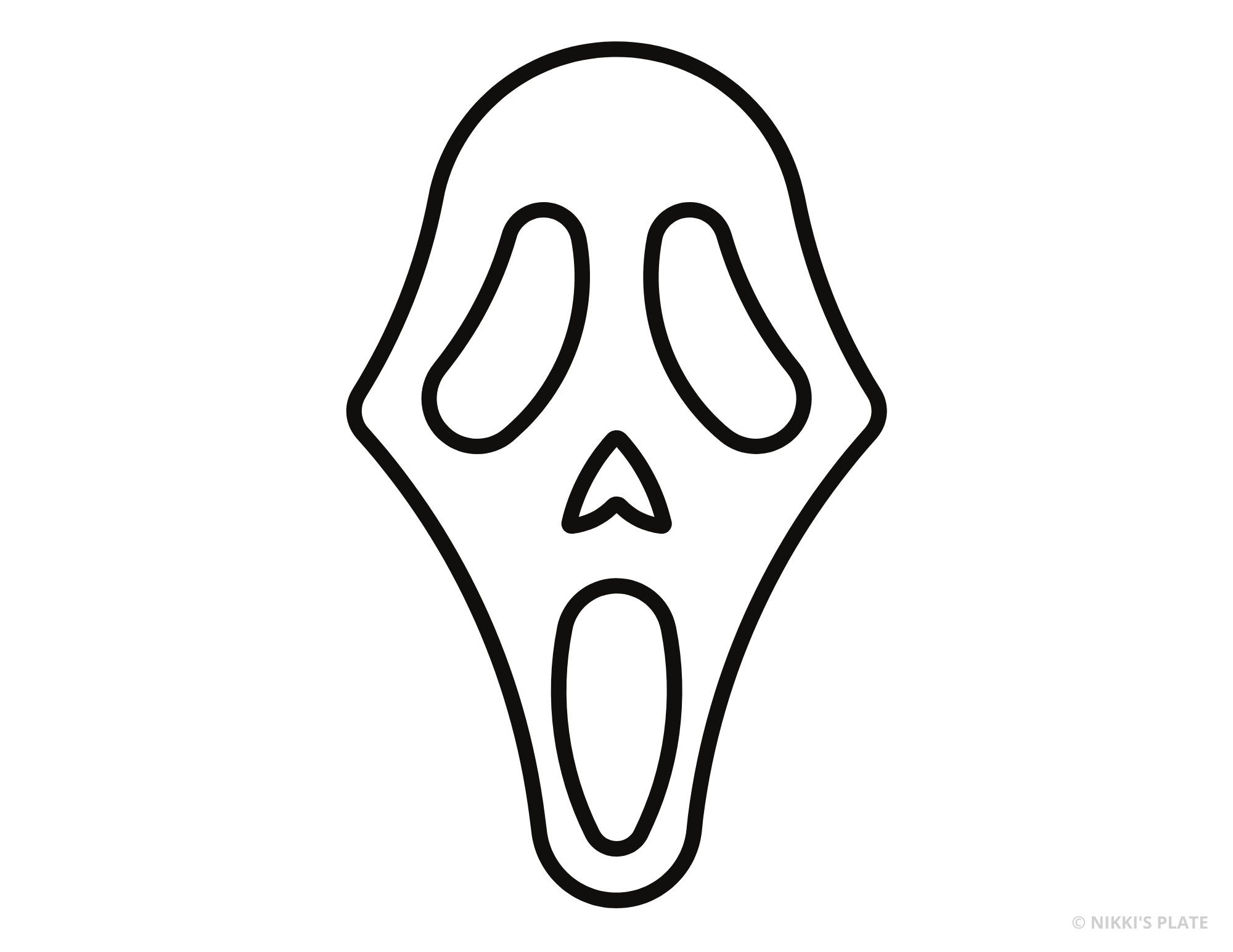 Scream Pumpkin Carving Stencil (FREE PRINTABLE); pumpkin carving scream face that you can print, trace and cut out on your pumpkin for Halloween! 