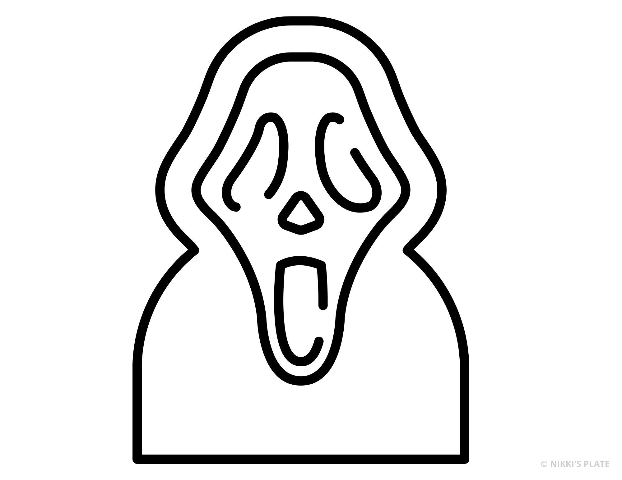 Scream Pumpkin Carving Stencil (FREE PRINTABLE); pumpkin carving scream face that you can print, trace and cut out on your pumpkin for Halloween! 