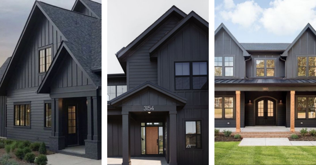 Here are the BEST modern black farmhouse designs to date! Black farmhouse exteriors and modern black farmhouses you will love.