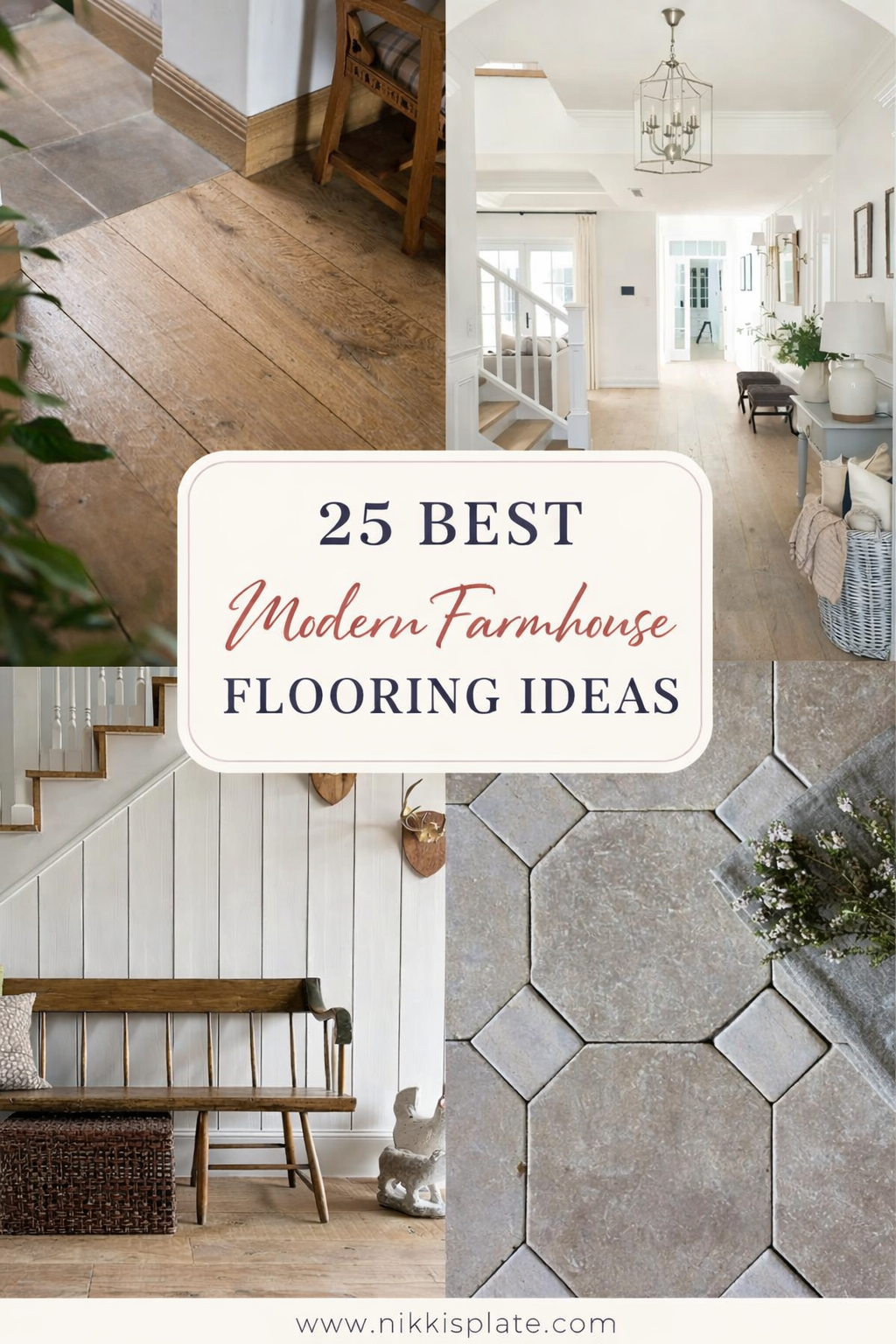 Looking for the best modern farmhouse flooring ideas? 🤍 From light oak wood floors to rustic planks and timeless stone tile, these beautiful farmhouse flooring options will help you create a warm, cozy, and elevated home. Whether you're renovating or just dreaming, these ideas are perfect for every space-kitchen, living room, entryway, and more. ✨ Save this for your next home project!