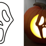 Scream Pumpkin Carving Stencil (FREE PRINTABLE); pumpkin carving scream face that you can print, trace and cut out on your pumpkin for Halloween!