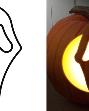 Scream Pumpkin Carving Stencil (FREE PRINTABLE); pumpkin carving scream face that you can print, trace and cut out on your pumpkin for Halloween!