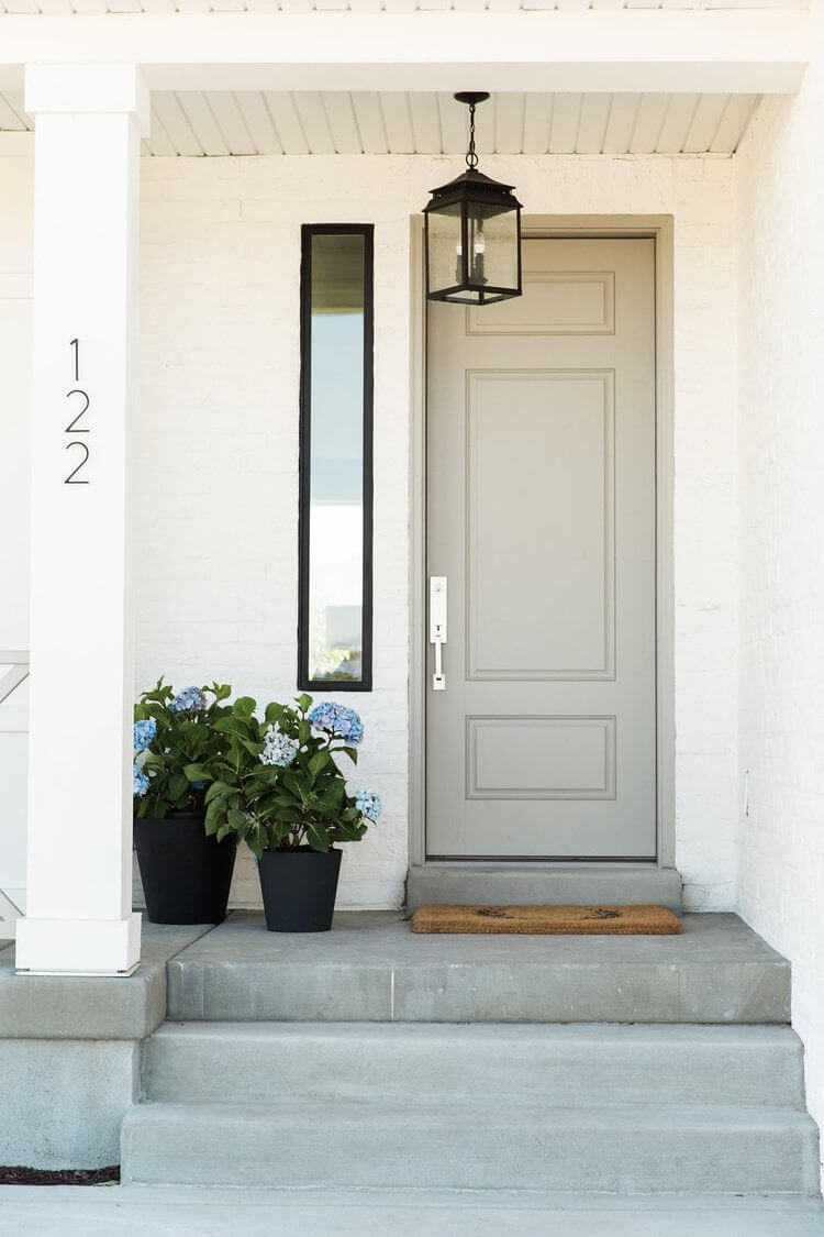 Front Door Drift of Mist Sherwin Williams Paint Color