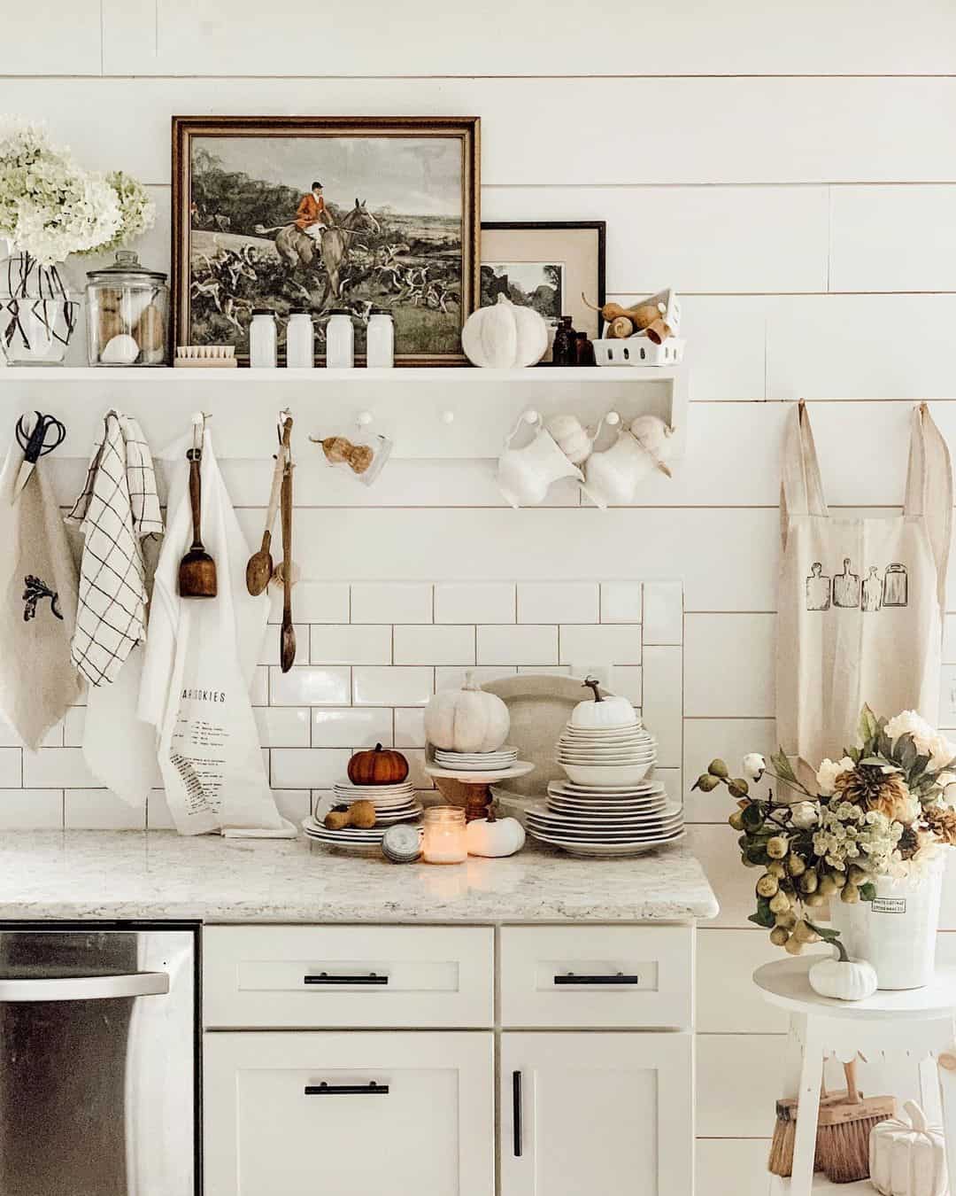 White Cabinets with Black Hardware Kitchen Ideas; white kitchen cabinets with black hardware for a beautifully classic farmhouse kitchen