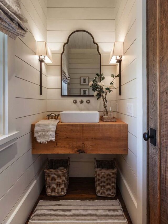 Farmhouse bathroom decor ideas 10