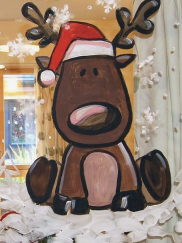30+ CUTE CHRISTMAS WINDOW PAINTING IDEAS