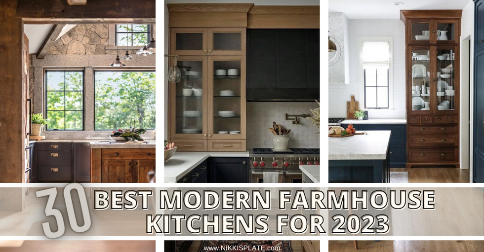 30 Best Modern Farmhouse Kitchens for 2023; here are some of the best farmhouse kitchen designs we will see more of in the coming year!