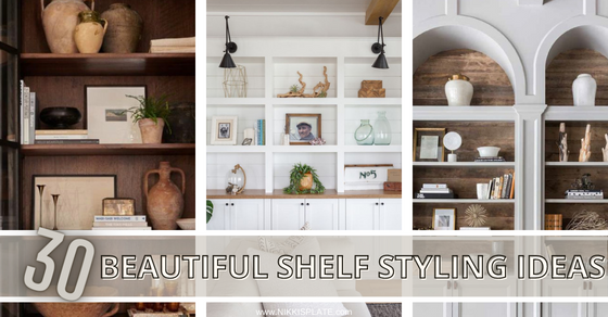 Beautiful Shelf Styling Ideas; If you want to spice up your bookshelves or display cases, these 30 photos will surely spark some decorating inspiration!