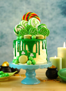 St Patrick's Day theme candyland novelty drip cake and party table. - Top 10 St. Patrick's Day Dessert Recipes; St. Patrick's day recipes for desserts along with other green recipes for this Irish holiday!