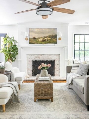 Fireplace Ideas With TV Above; Enjoy the warmth next to a burning fire while watching your favourite movie or show with these living room ideas!