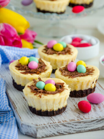 Easter Brownie Cheesecake Birds Nests
