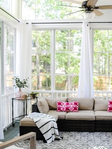 Screen Porch Ideas On A Budget; A screen porch provides a place to cool off in the shade during the heat of the summer. These inexpensive screen porch ideas on a budget will help you transform your deck into a cool spot where you can relax.