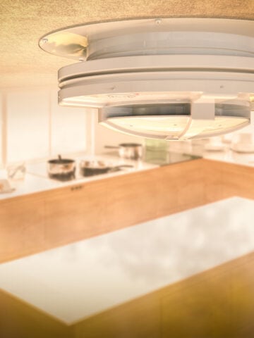 3d rendering smoke detector on ceiling with smoke in kitchen - Top 5 Benefits of Installing Wireless Interlinked Fire Alarms in Your Kitchen