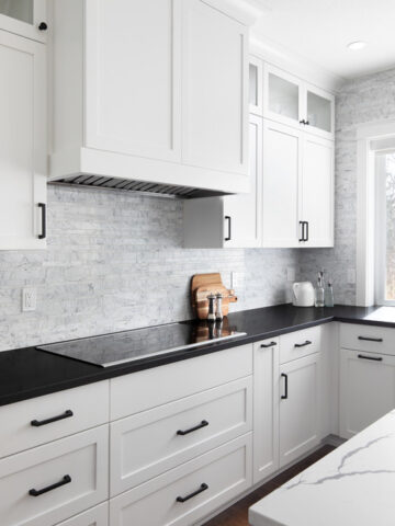 White Cabinets Black Countertops Kitchen Ideas -